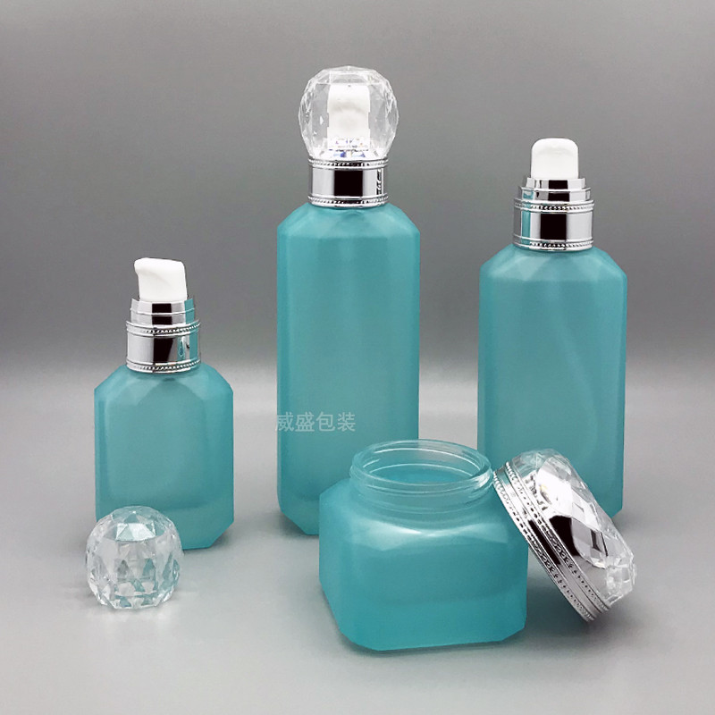蓝色四方玻璃瓶(图2)